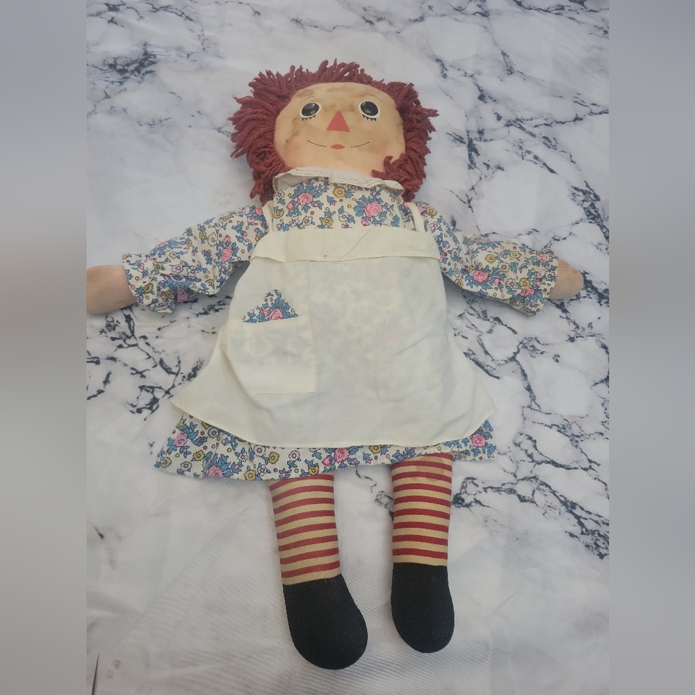 Floral Rag Doll with Red Hair